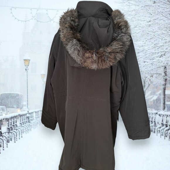 Plus Size Womens Heavy Puffer Quilt Lined Fur Hooded Parka Ski Winter Jacket - Picture 4 of 13